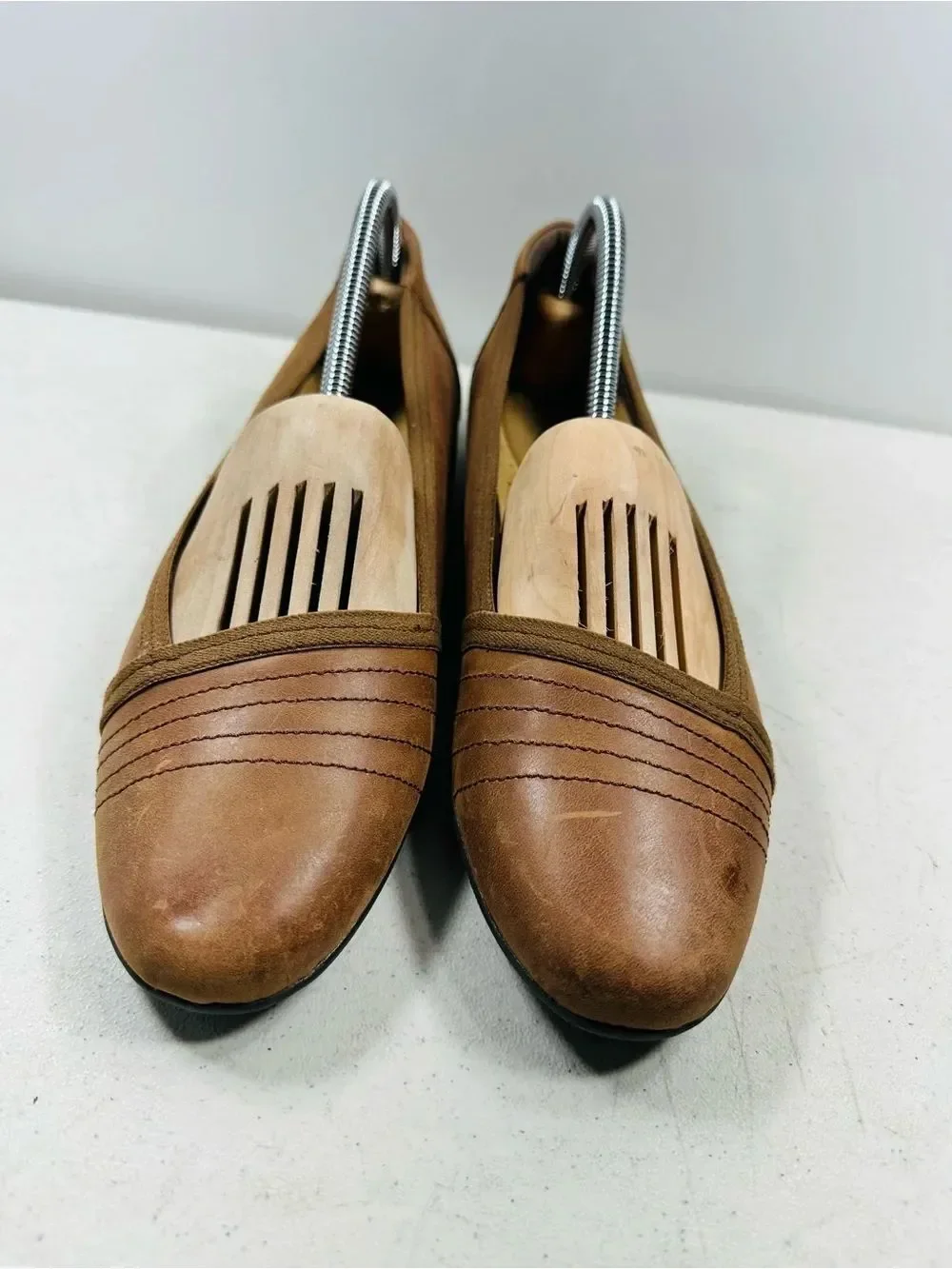 Clarks Sara Erin Flats Womens 10M Brown Cushioned Comfort Slip On Shoes
